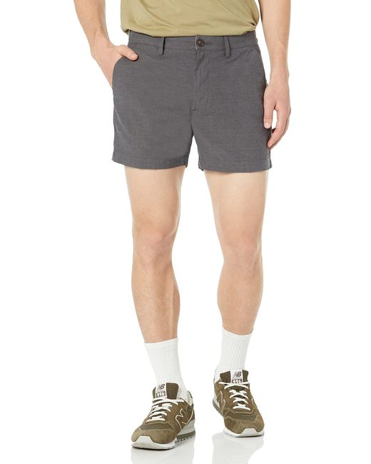 Amazon Essentials Gray Slim-fit 5" Lightweight Comfort Stretch Oxford Short for men