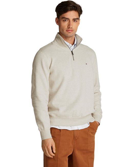 Tommy Hilfiger Essential Fleece 1/4 Zip Mw0mw37233 Half Zip Sweatshirt Bruin in het Multicolor voor heren