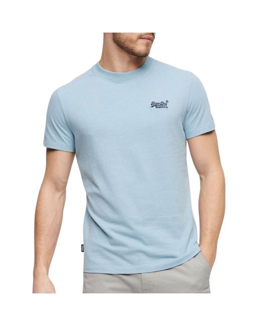 Superdry Blue Essential Logo Emb Tee C2-non-printed T Shirt for men