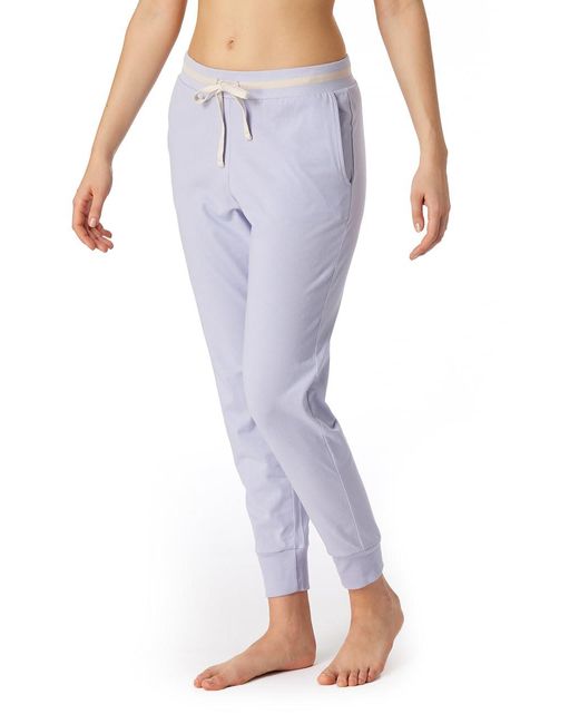 Schiesser Purple Schlafhose lang mit Bündchen Baumwolle Stretch-Mix + Relax