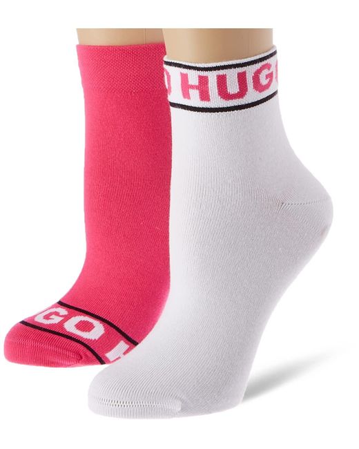 HUGO Pink 2P SH Logo COL CC W Short Socks