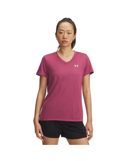Under Armour Purple Tech Short Sleeve V Neck,