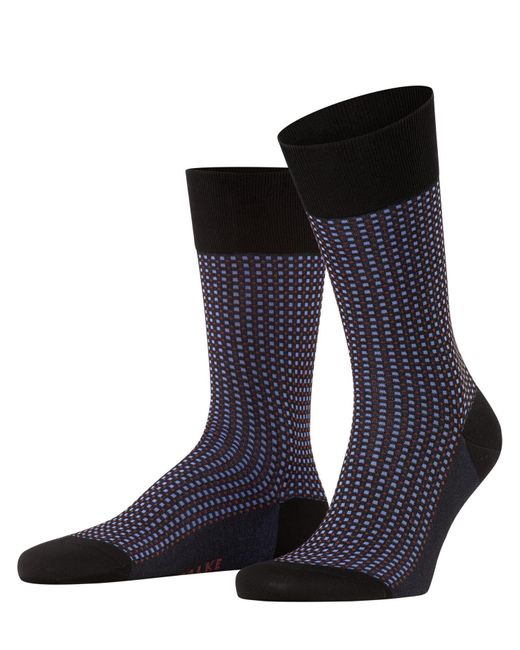 Falke Blue Uptown Tie M So Cotton Patterned 1 Pair Socks for men