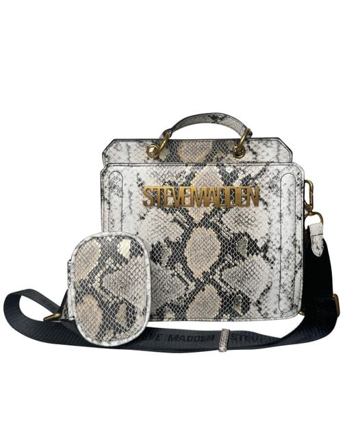 Steve Madden Bevelyn Metallic Snake Convertible Crossbody Bag