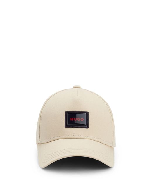 HUGO Natural S Jude-sl Cotton-twill Cap With Logo Patch for men