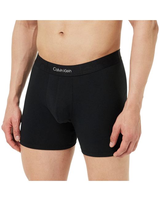 Slip Boxer Corti di Calvin Klein in Black da Uomo