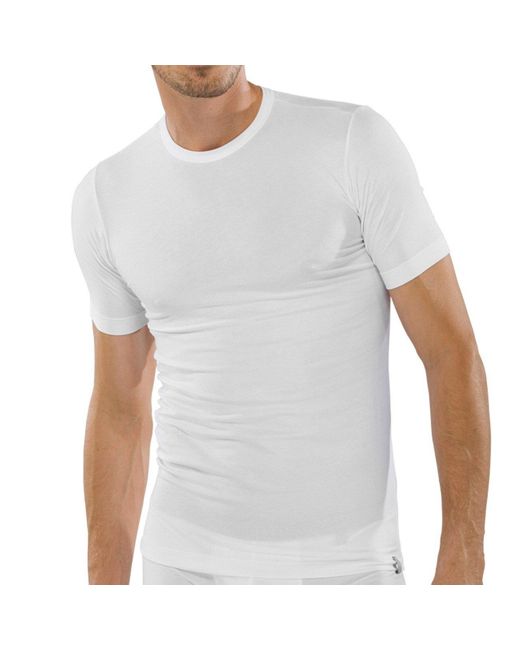 Schiesser Rundhals T-Shirt 95/5 2er Pack in White für Herren