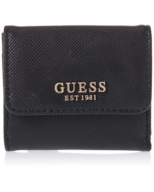 Guess Black Laurel Slg Card & Coin Purse Wallet