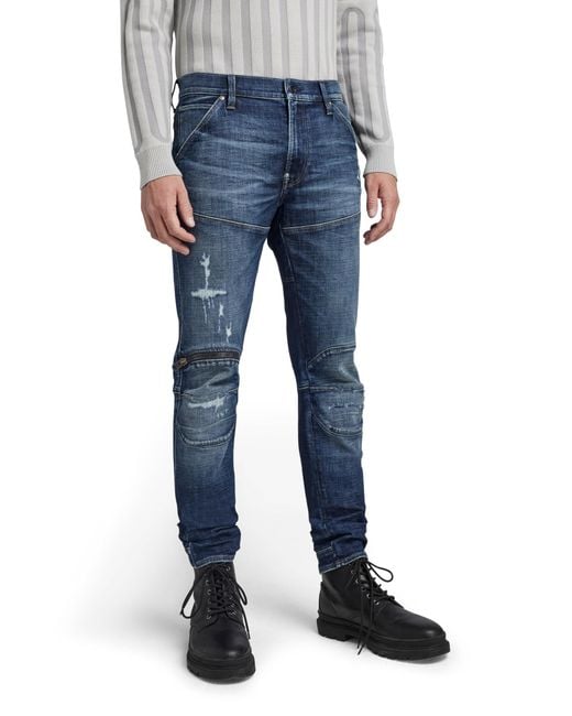 G-Star RAW 5620 3D Zip Knee Skinny Jeans in Blue für Herren