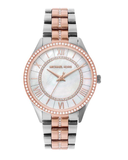 Michael Kors Gray Lauryn Three-hand Two-tone Stainless Steel Watch