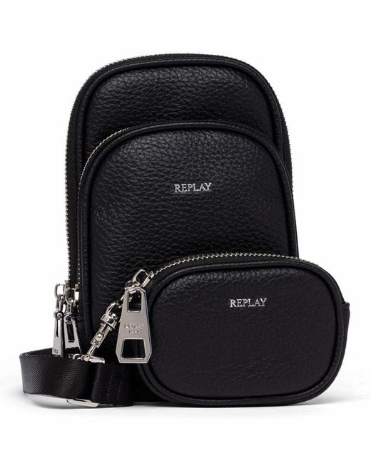 Replay Black Fw3635 Shoulder Bag