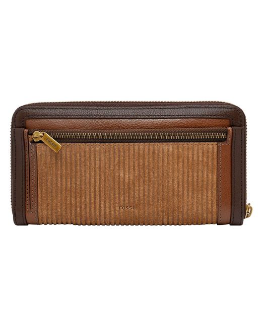 Fossil Logan Zip Around Clutch Multi Leather For Sl8247249 in Brown | Lyst  UK