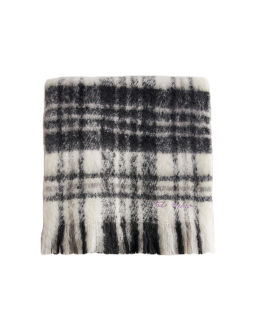 Ted Baker Gray Chellis-checked Woven Scarf