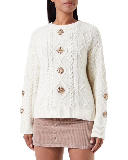 Replay White Pullover Elegant Wolle