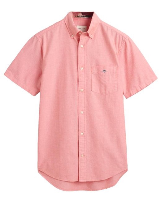 Gant Pink Reg Oxford Ss Shirt for men