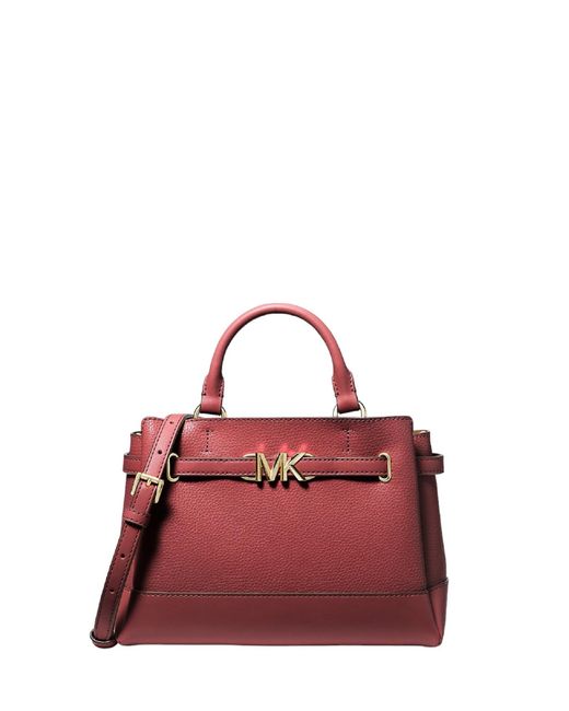 Michael Kors Red Reed Small Belted Logo Satchel