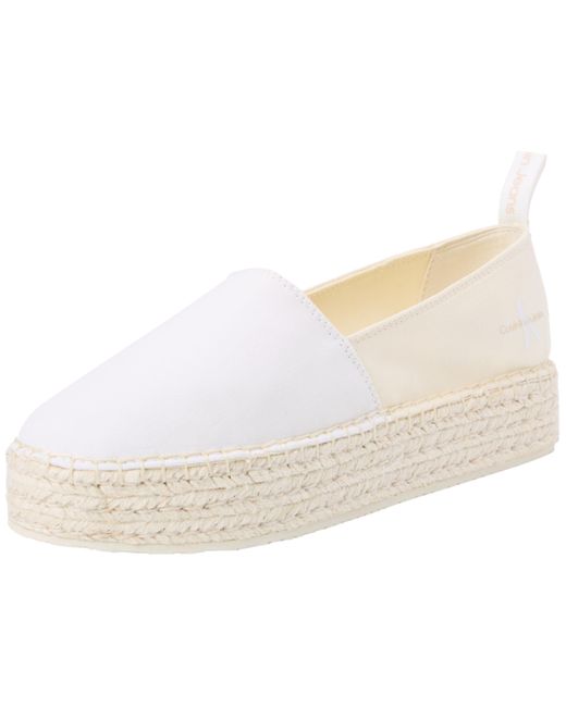 Calvin Klein White Jeans PLATFORM ESPADRILLE MIX ML MTL
