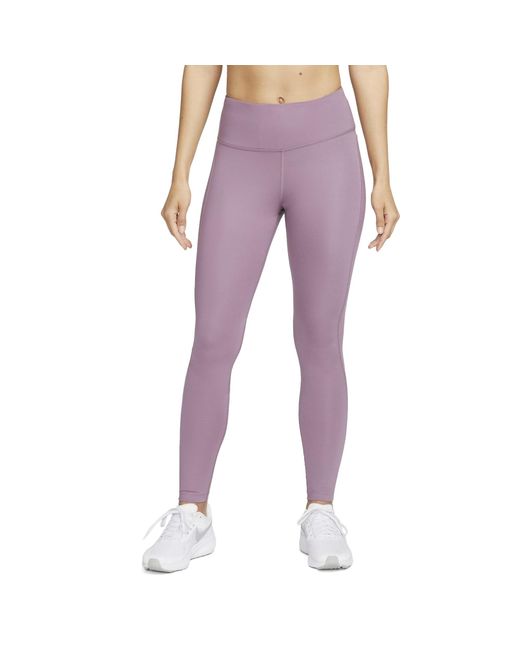 Nike Purple Lauftights "EPIC FAST WOMENS MID-RISE POCKET RUNNING LEGGINGS"