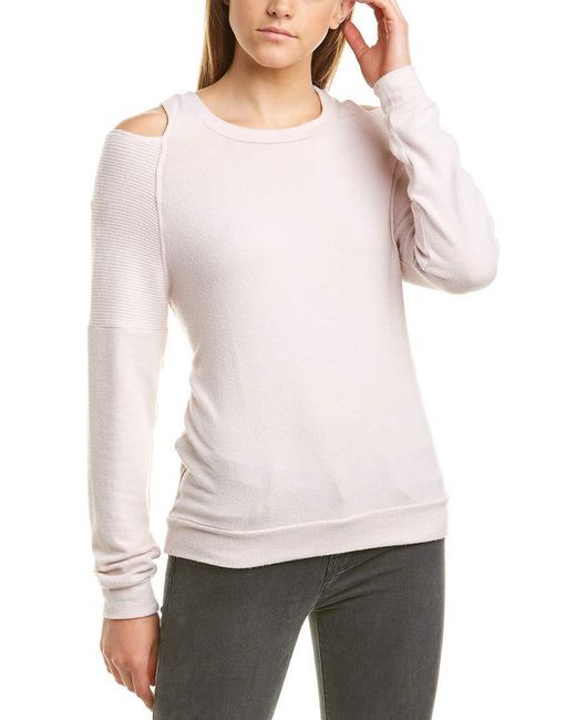 Michael Stars Womens Madison Brushed Camo Long Sleeve V-Neck Hoodie
