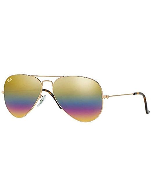 Ray-Ban Metallic Unisex-adult Aviator Large Metal Non-polarized Aviator Sunglasses for men