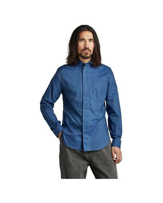 G-Star Secret Utility Regular Shirt Shirt in het Blue voor heren