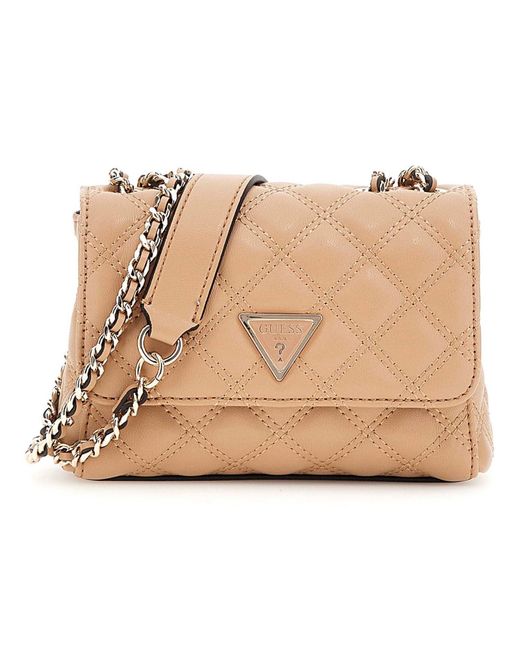 Giully Mini 2 Compartment Convertible Flap XS Beige di Guess in Natural