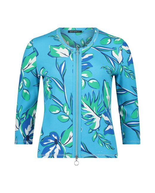 Betty Barclay Blue Shirtjacke mit Rippenstruktur Blau/Grün,40