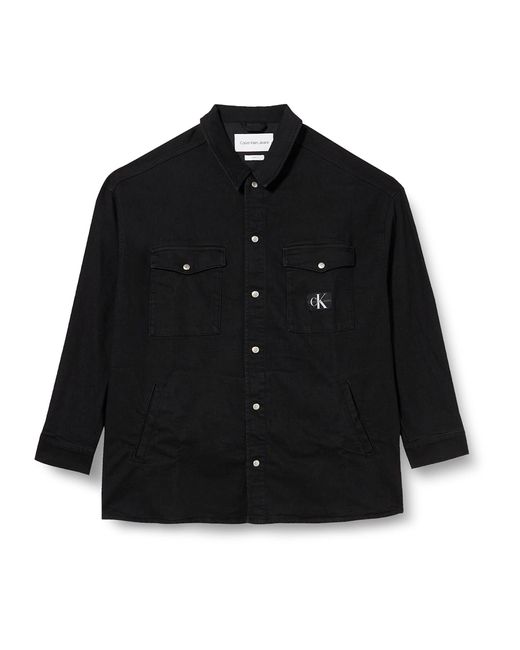 Calvin Klein Black Shirt Utility Jacket Plus J30j321279 Casual for men
