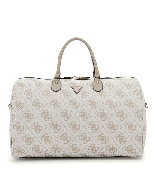 Guess Metallic Weekender Duffel Bag Dark Taupe