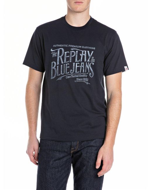 Replay Herren T-Shirt Aus Baumwolle, Kurzarm, Rundhals, Mit REPLAY Schriftzug – Casual, Weich & Atmungsaktiv
