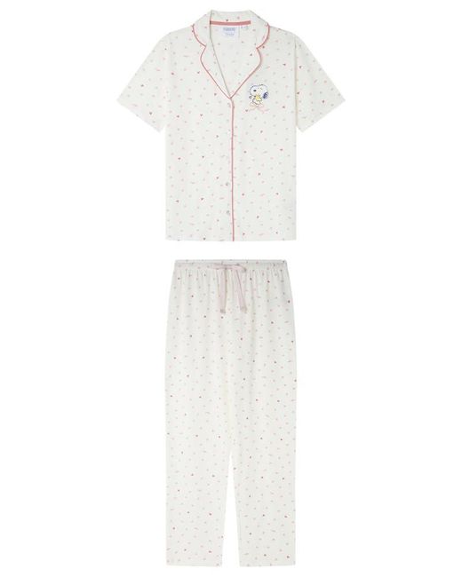 Long Pyjama MULTILICENSE Lucky Love Snoopy Pijamas Women'secret de color White