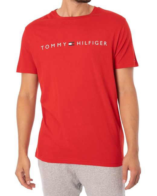 Pour des s T-Shirt à Logo Lounge Tommy Hilfiger pour homme en coloris Red