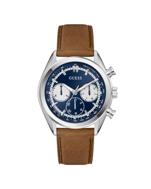 Orologio da polso da uomo Dawson GW0972G1 in pelle di Guess in Blue da Uomo