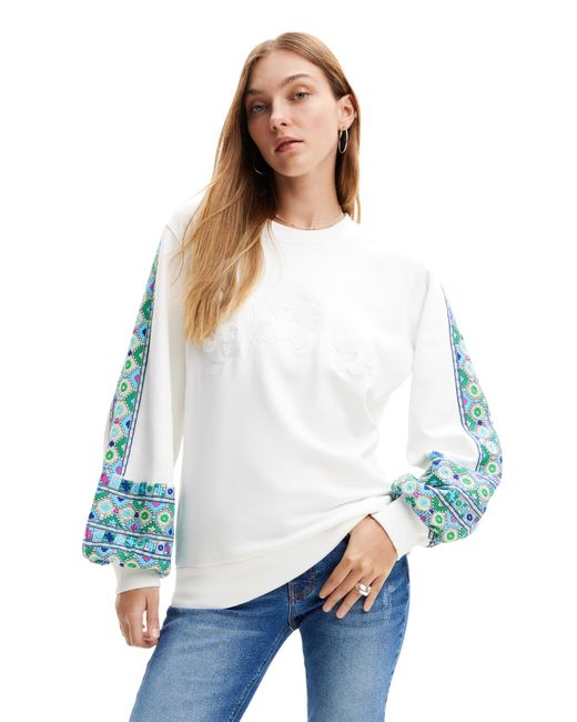 Desigual White PAT Sweater