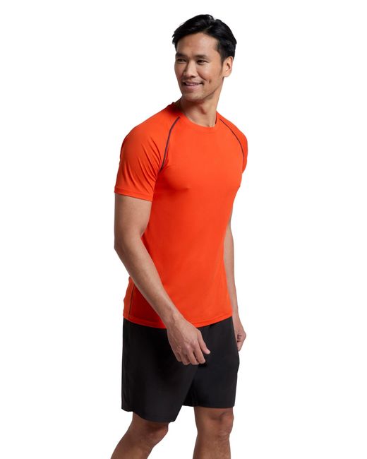 Mountain Warehouse Red Aero Ii Mens Short Sleeve Top - T-shirt, Lightweight Tee Shirt, Breathable Top - For Gym, Sports, Outdoor for men
