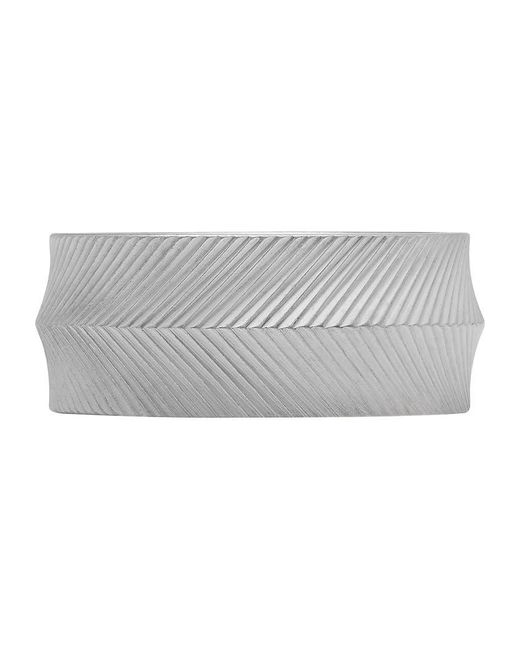 Harlow Linear Texture Bague pour homme en acier inoxydable JF045680409 Fossil pour homme en coloris Gray