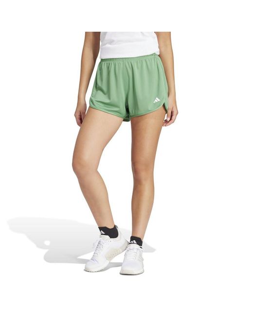 Adidas Pacer Essentials Knit High Rise Korte Shorts in het Green