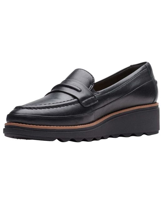 Clarks Black Sharon Aster Penny Loafer