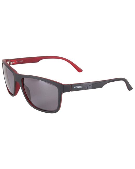 French Connection Fcuk Fcs061 Black/red Black/red Fcs061 Square Sunglasses Lens Category 3 Size 58mm for men