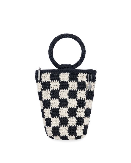 The Sak Black Ayla Ring Handle Pouch In Crochet