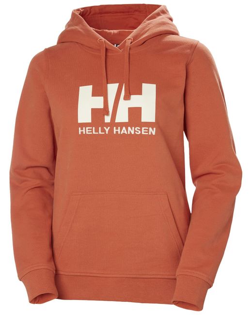 Helly Hansen Orange W Hh Logo Hoodie Shirt