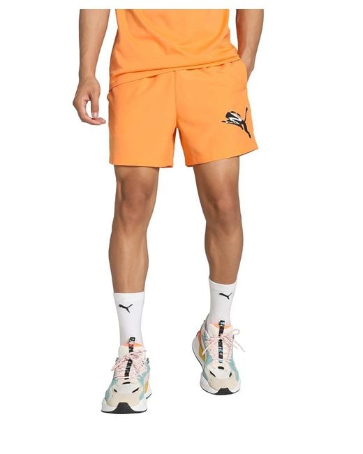 PUMA Orange Swim Mid Board Shorts for men