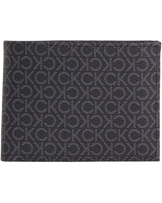 Cartera Hombre Classic Mono Trifold con logotipo impreso Calvin Klein de hombre de color Gray