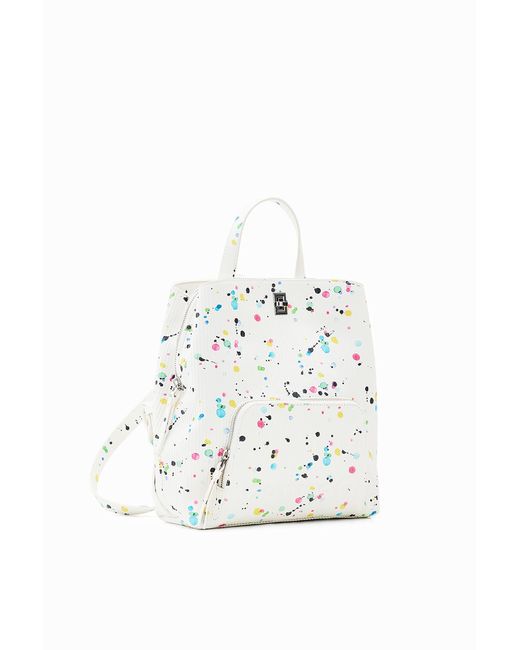 Desigual White Small Droplet Backpack
