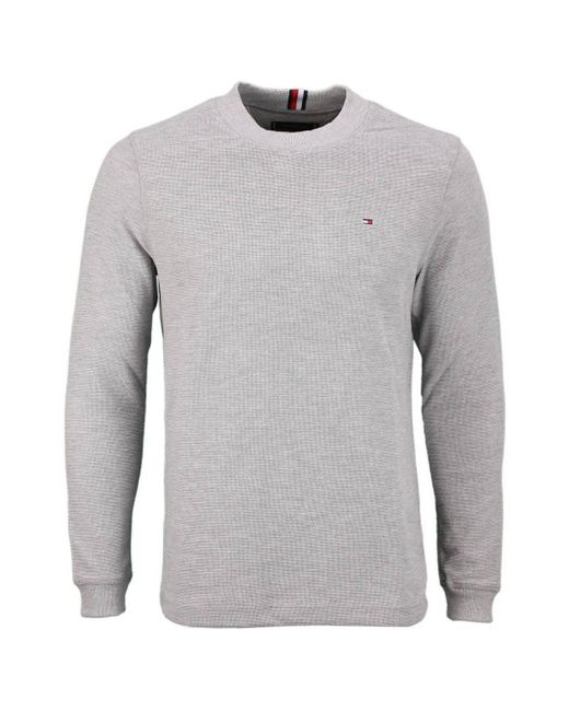 Tommy Hilfiger Gray Textured Ls Tee L/s T-shirts for men