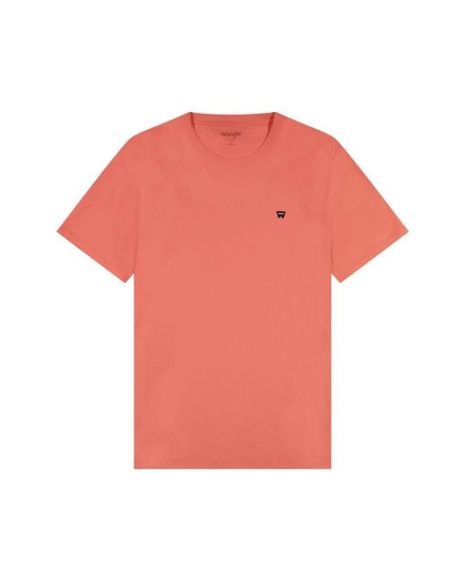 Wrangler Sign Off Tee T-Shirt in Pink für Herren