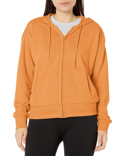 Reebok Orange Full-zip Hoodie Sweatshirt