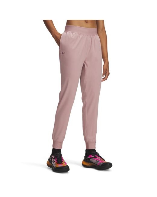 Under Armour Pink Rival High-Rise Woven Pants Tourmaline Mist