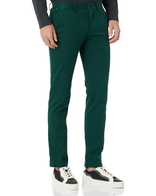 Tommy Hilfiger Green Bleecker Chino 1985 Pima Cotton Woven Pants for men