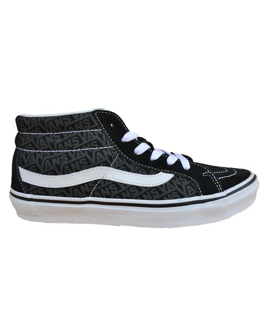 Vans Trainers Shoes Sk8-mid Reissue Leather Textile Black Grey